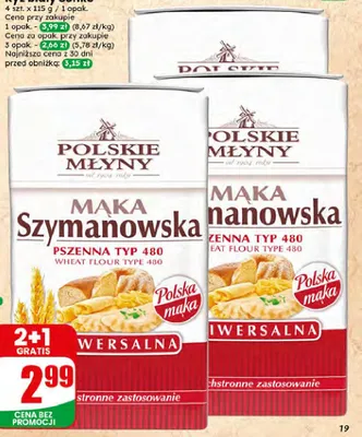 Mąka pszenna Szymanowska Polskie Młyny promocja w Dino