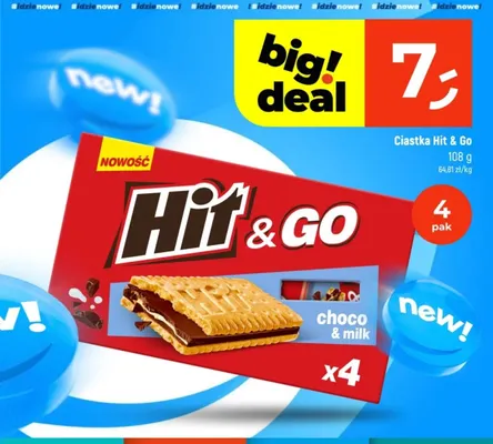 Ciastka Hit & Go 4-pak promocja w Dealz