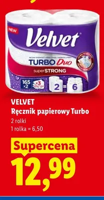 Ręcznik papierowy Turbo 2-pak Velvet promocja w Lidl