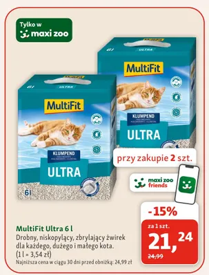 Żwirek dla kota MultiFit Ultra promocja w MAXI ZOO