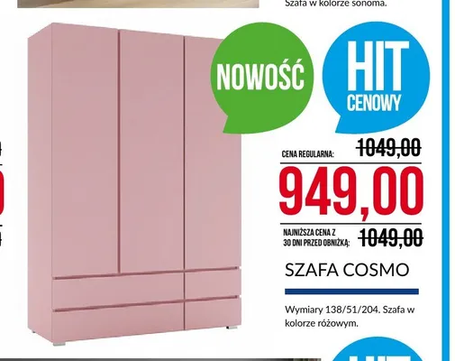 Szafa Cosmo promocja w Abra Meble