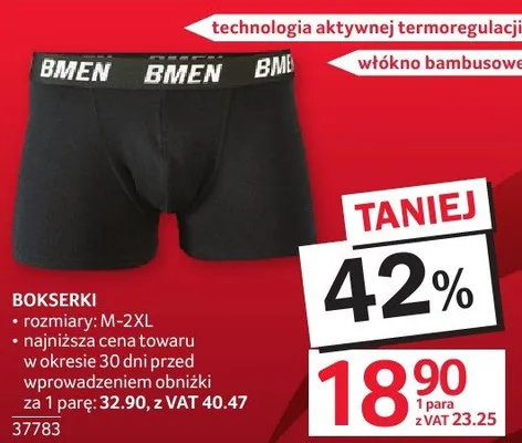 Bokserki rozmiary M-2XL promocja w Selgros