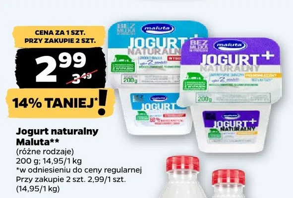 Jogurt naturalny Maluta promocja w Netto