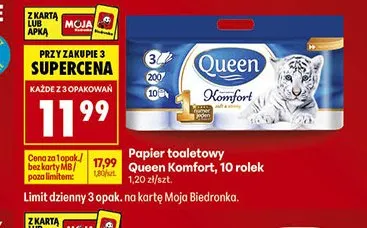 Papier toaletowy Queen Komfort 10 rolek promocja w Biedronka