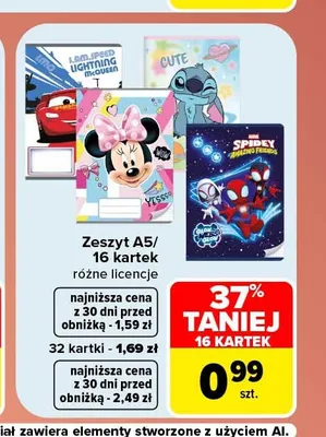 Zeszyt A5 32 kartki promocja w Carrefour