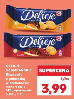 Biszkopty Delicje Szampańskie z galaretką w czekoladzie promocja w Kaufland