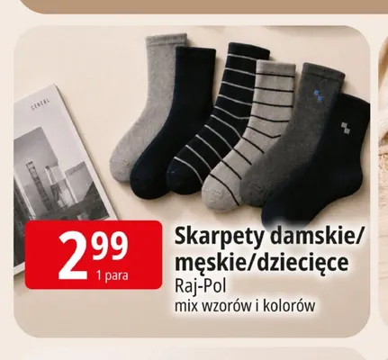 Skarpety damskie/męskie/dziecięce Raj-Pol promocja w Leclerc