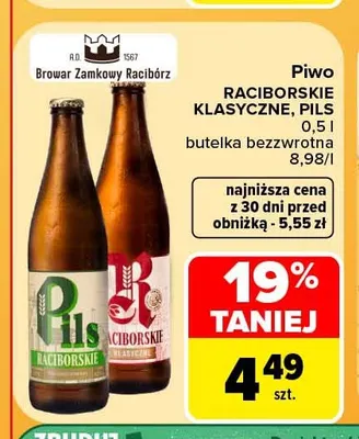 Piwo Raciborskie Pils promocja w Carrefour