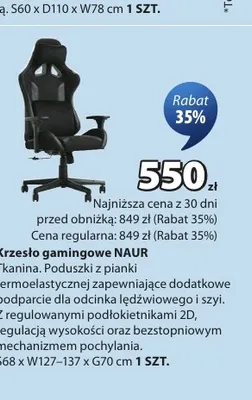 Krzesło gamingowe Naur promocja w Jysk