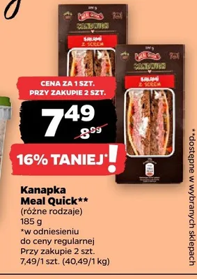 Kanapka Meal Quick salami z serem promocja w Netto