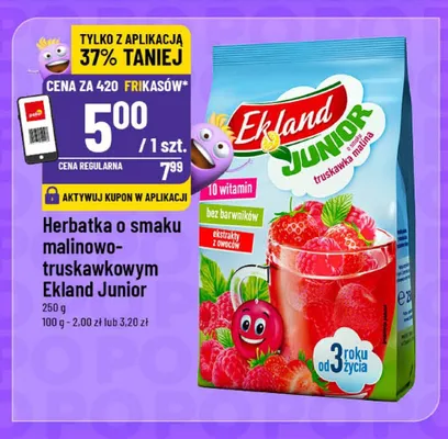 Herbatka o smaku malinowo-truskawkowym Ekland Junior promocja w POLOmarket