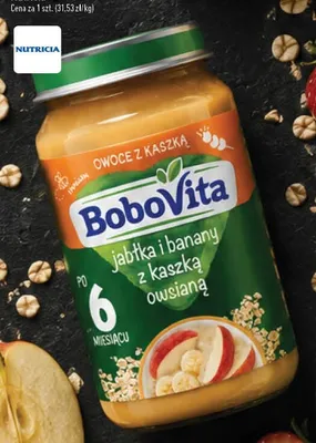 Deser BoboVita jabłka i banany z kaszką owsianą promocja w TOPAZ