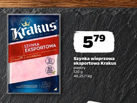 Szynka wieprzowa eksportowa Krakus plastry promocja w Netto