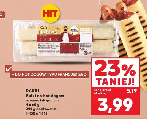 Bułki do hot dogów Dakri pszenne promocja w Kaufland