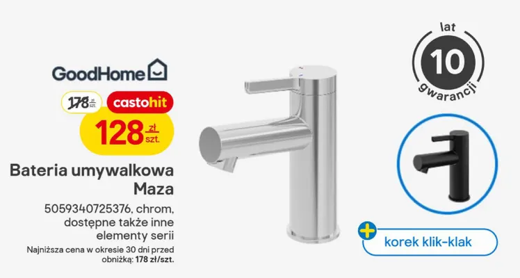 Bateria umywalkowa Maza promocja w Castorama