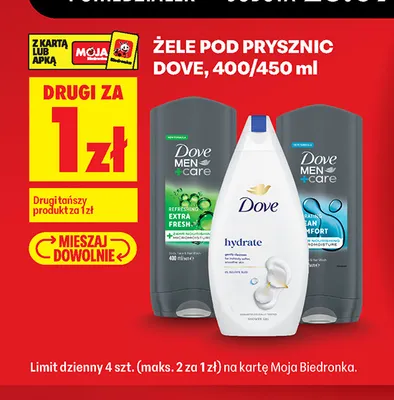 Żele pod prysznic Dove promocja w Biedronka