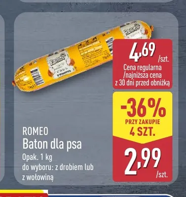 Baton dla psa z drobiem Romeo promocja w Aldi
