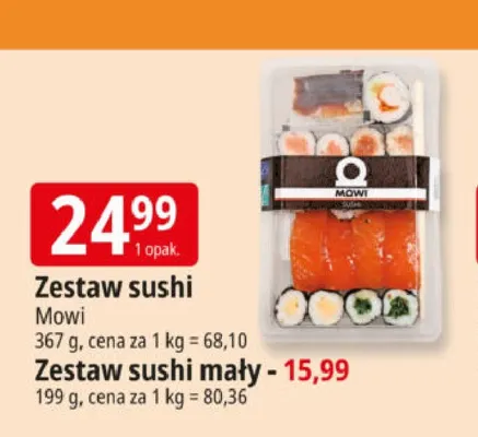 Zestaw sushi mały Mowi promocja w Leclerc