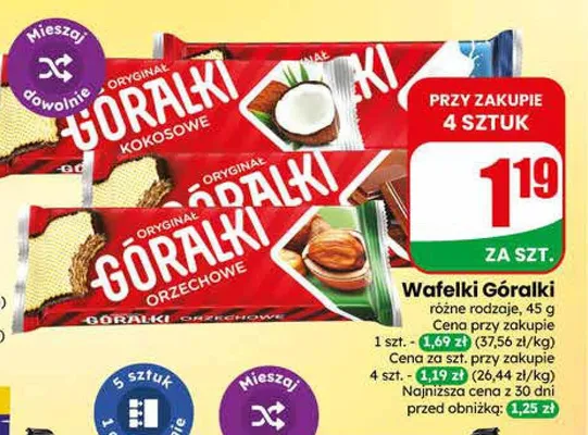 Wafelki Góralki Orzechowe promocja w Dino