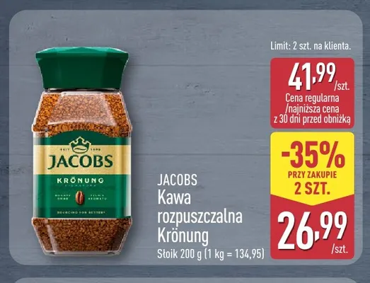 Kawa rozpuszczalna Jacobs Krönung promocja w Aldi