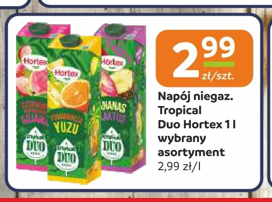 Napój niegazowany Tropical Duo Hortex promocja w Społem Częstochowa