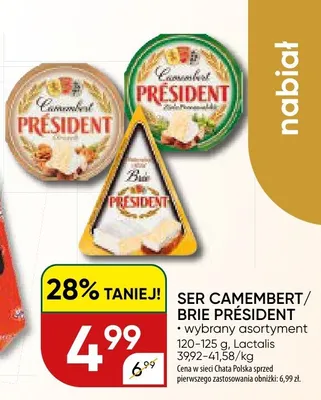 Ser camembert/brie président wybrany asortyment promocja w Chata Polska