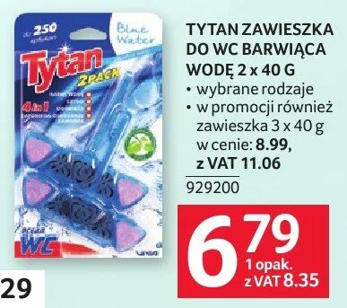 Zawieszka do WC barwiąca wodę Tytan 2x40g promocja w Selgros