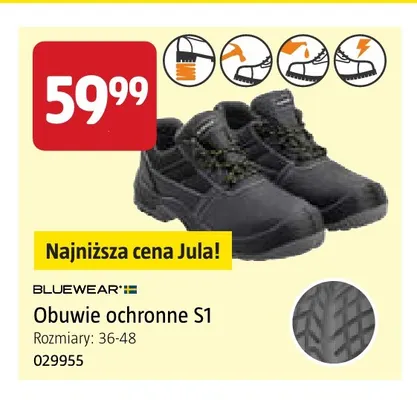 Obuwie ochronne S1 Bluewear promocja w Jula
