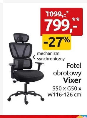 Fotel obrotowy Vixer promocja w Black Red White