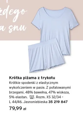 Krótka piżama z trykotu promocja w Tchibo