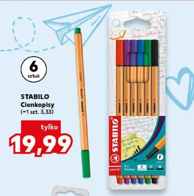 Cienkopisy Stabilo 6-pak promocja w Kaufland