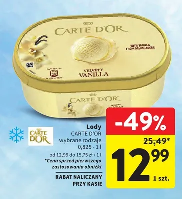 Lody Carte d'Or promocja w Intermarche