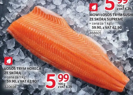 Łosoś trym horeca ze skórą promocja w Selgros
