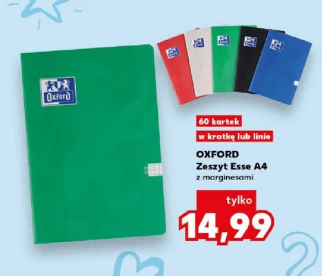 Zeszyt Esse A4 60 kartek w linie z marginesami Oxford promocja w Kaufland
