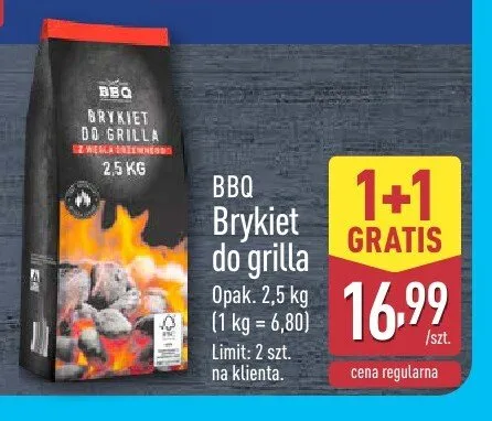 Brykiet do grilla BBQ promocja w Aldi