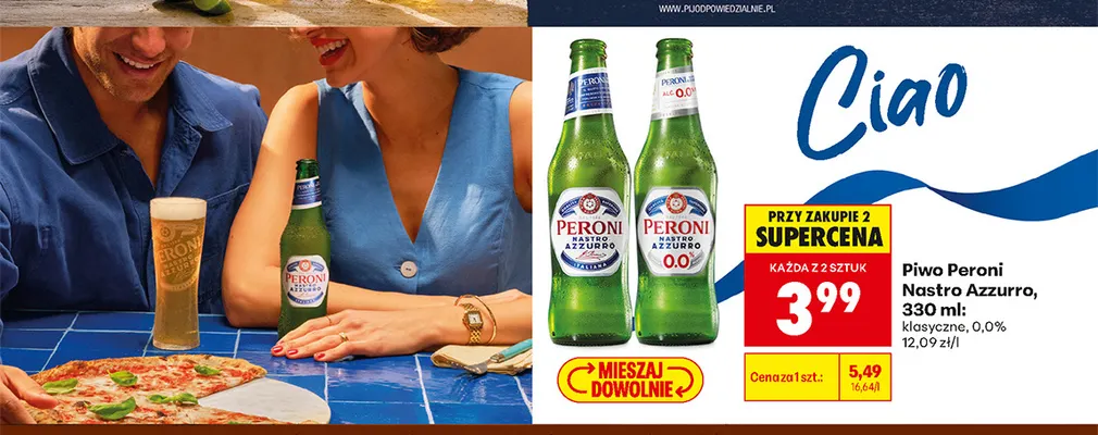 Piwo Peroni Nastro Azzurro klasyczne promocja w Biedronka