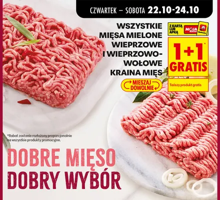 Mięsa mielone wieprzowe i wieprzowo-wołowe Kraina Mięs promocja w Biedronka