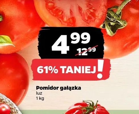 Pomidor gałązka luz promocja w Netto
