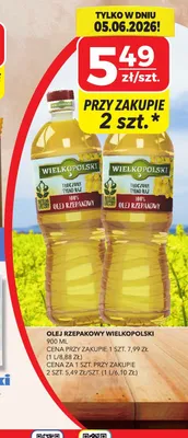 Olej rzepakowy Wielkopolski promocja w Top Market