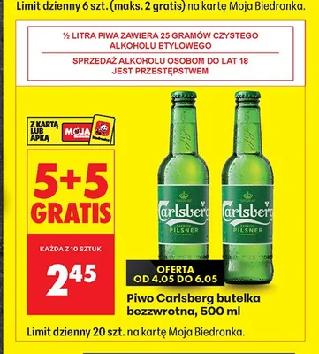 Piwo Carlsberg Pilsner promocja w Biedronka