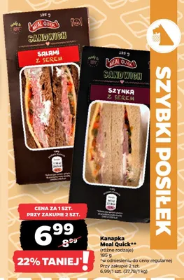 Kanapka Meal Quick (różne rodzaje) promocja w Netto