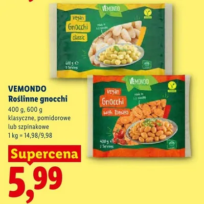 Roślinne gnocchi pomidorowe VEMONDO promocja w Lidl