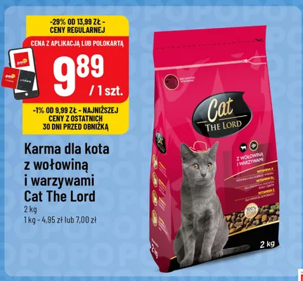 Karma dla kota z wołowiną i warzywami Cat The Lord promocja w POLOmarket
