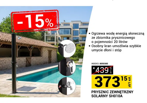 Prysznic zewnętrzny solarny SH010A promocja w Merkury Market