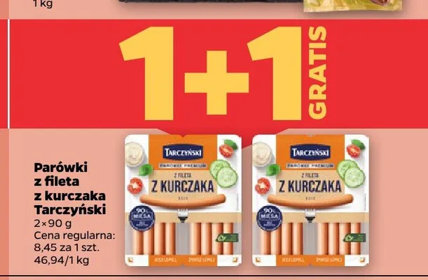 Parówki z fileta z kurczaka Tarczyński 2-pak promocja w Netto