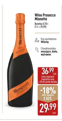 Wino Prosecco Mionetto promocja w Aldi