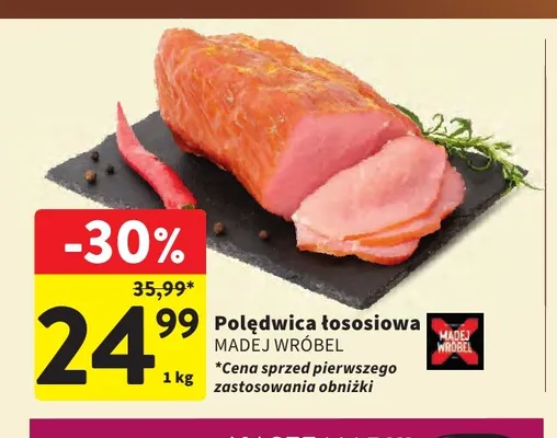 Polędwica łososiowa Madej Wróbel promocja w Intermarche