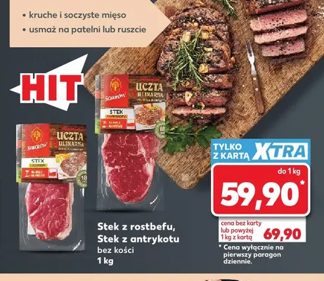 Stek z antrykotu bez kości Sokołów Uczta Kulinarna promocja w Kaufland