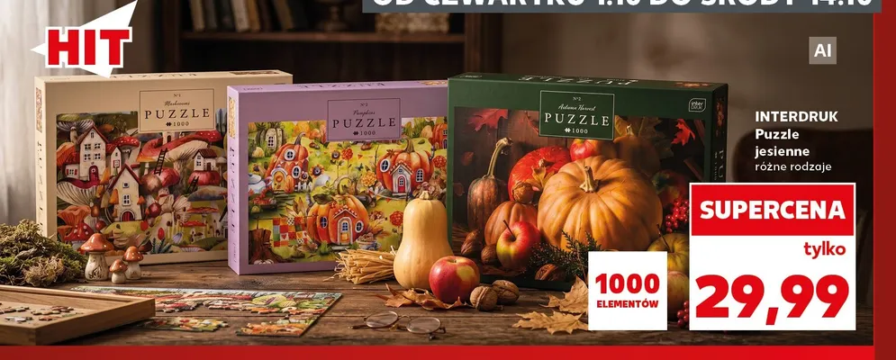 Puzzle jesienne Interdruk 1000 elementów promocja w Kaufland