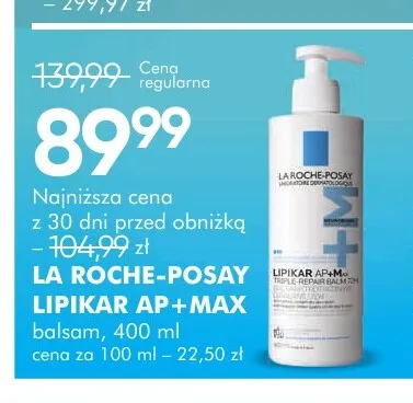 Balsam La Roche-Posay Lipikar AP+MAX promocja w Super-Pharm